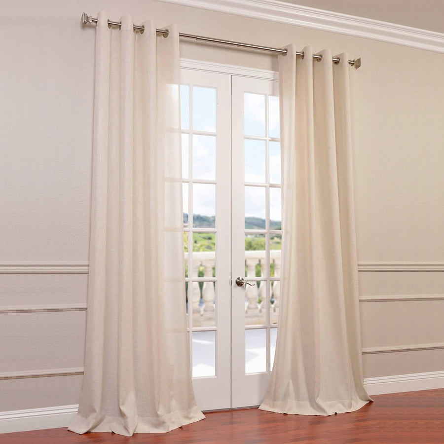 Sand Grommet Faux Linen Curtain