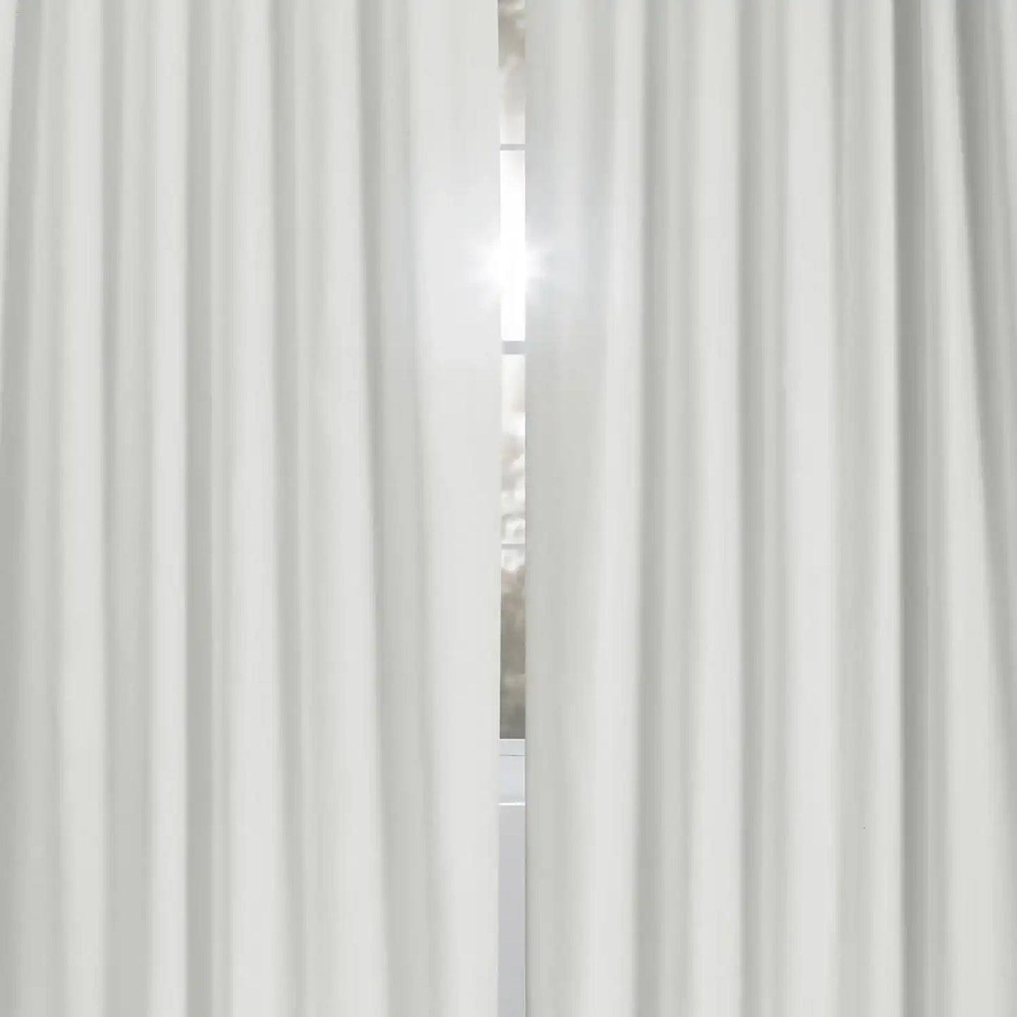 Starlight Off-White Grommet Thermal Cross Linen Weave Blackout Curtain
