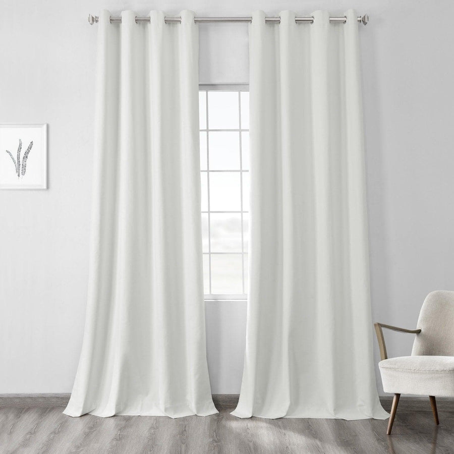 Starlight Off-White Grommet Thermal Cross Linen Weave Blackout Curtain