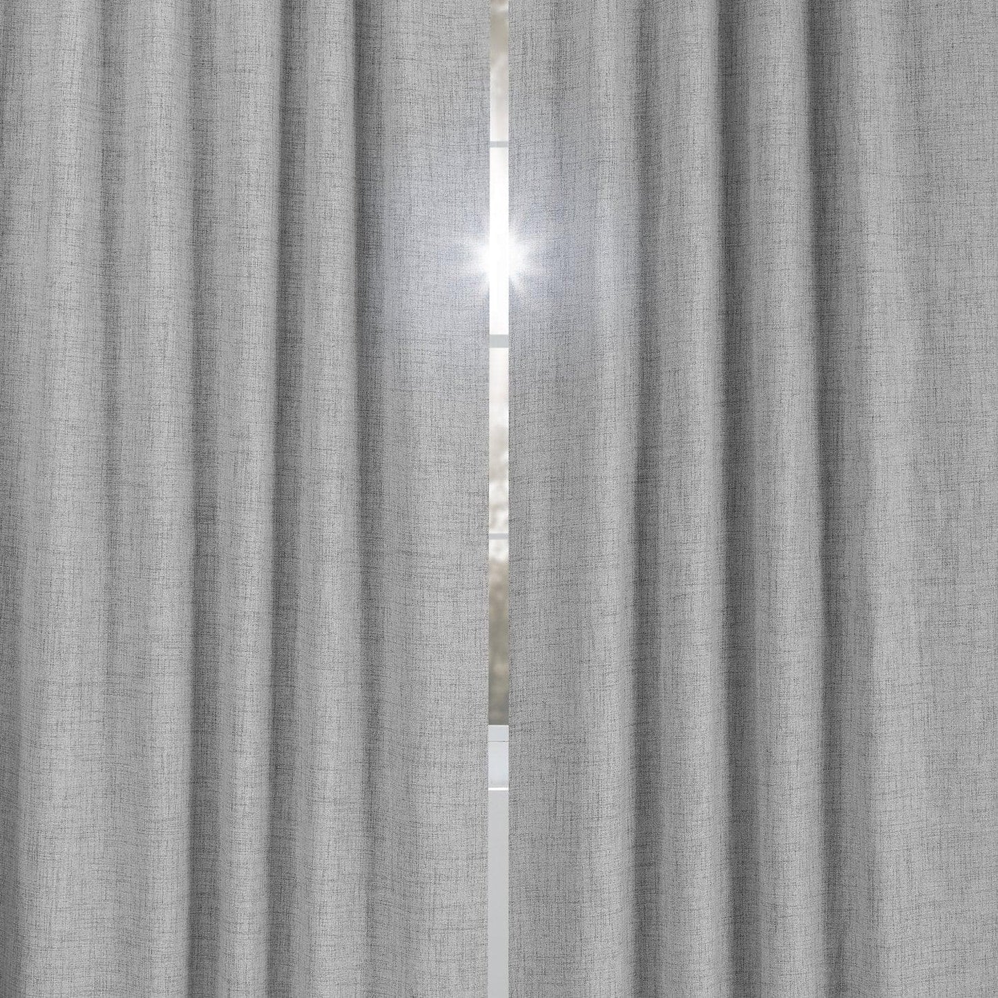Millennial Grey Grommet Thermal Cross Linen Weave Blackout Curtain