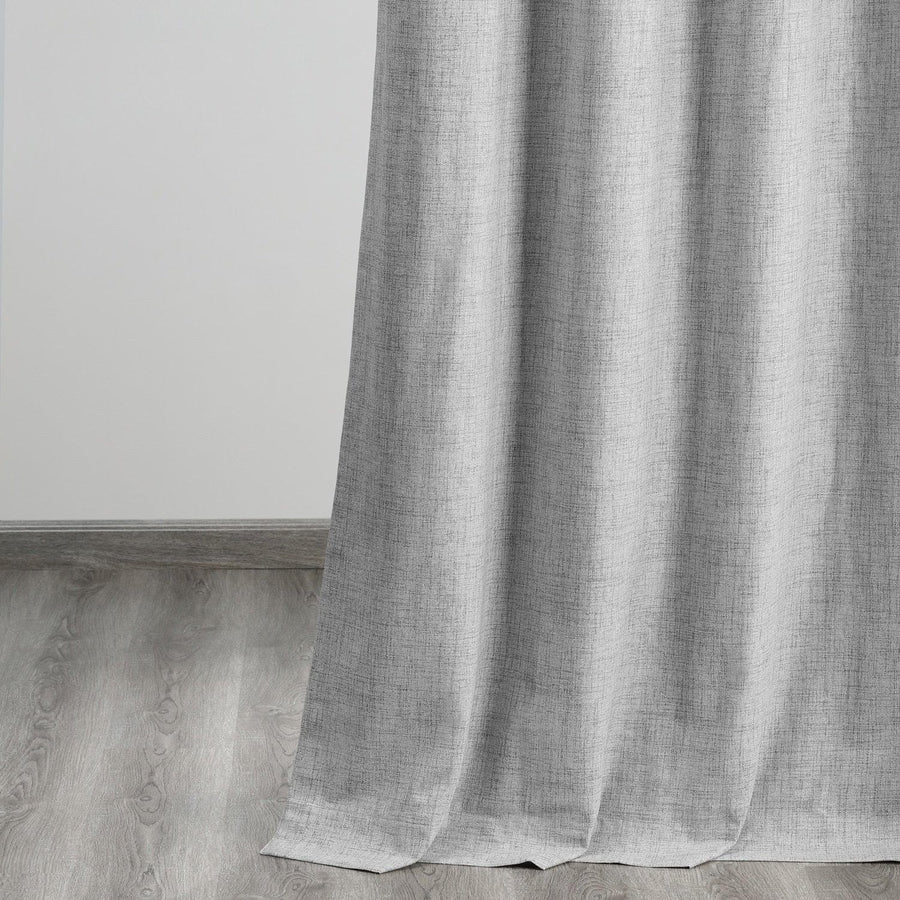Millennial Grey Grommet Thermal Cross Linen Weave Blackout Curtain