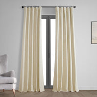 Natural Light Beige Thermal Cross Linen Weave Blackout Curtain - HalfPriceDrapes.com