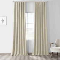 Toasted Tan Thermal Cross Linen Weave Blackout Curtain