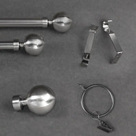 Metal Ball Nickel Extendable Metal Rod Set - HalfPriceDrapes.com