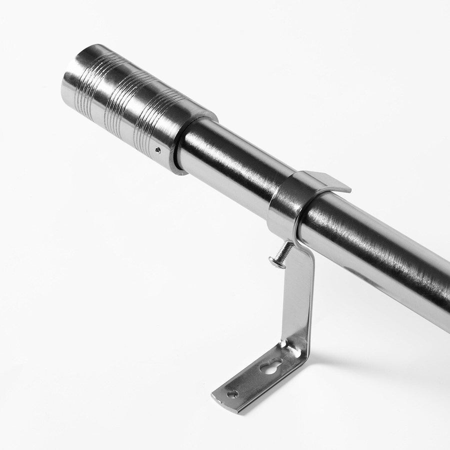 Modern Barrel Nickel Extendable Metal Rod Set - HalfPriceDrapes.com