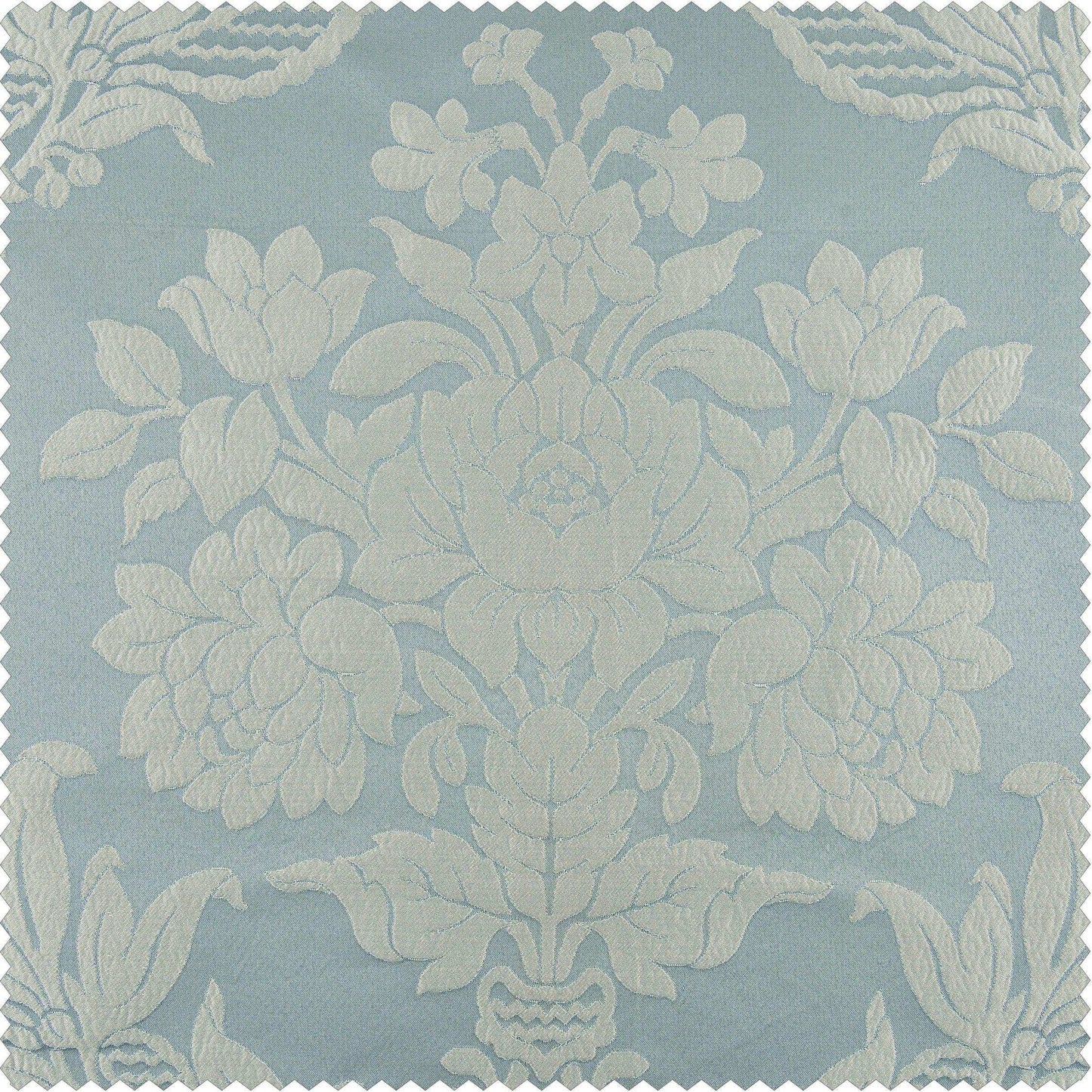 Magdelena Blue & Steel Faux Silk Jacquard Swatch - HalfPriceDrapes.com