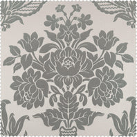 Magdelena Silver & Blue Faux Silk Jacquard Swatch - HalfPriceDrapes.com