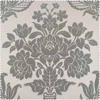 Magdelena Silver & Blue Faux Silk Jacquard Swatch - HalfPriceDrapes.com