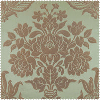 Magdelena Jade & Gold Faux Silk Jacquard Swatch - HalfPriceDrapes.com