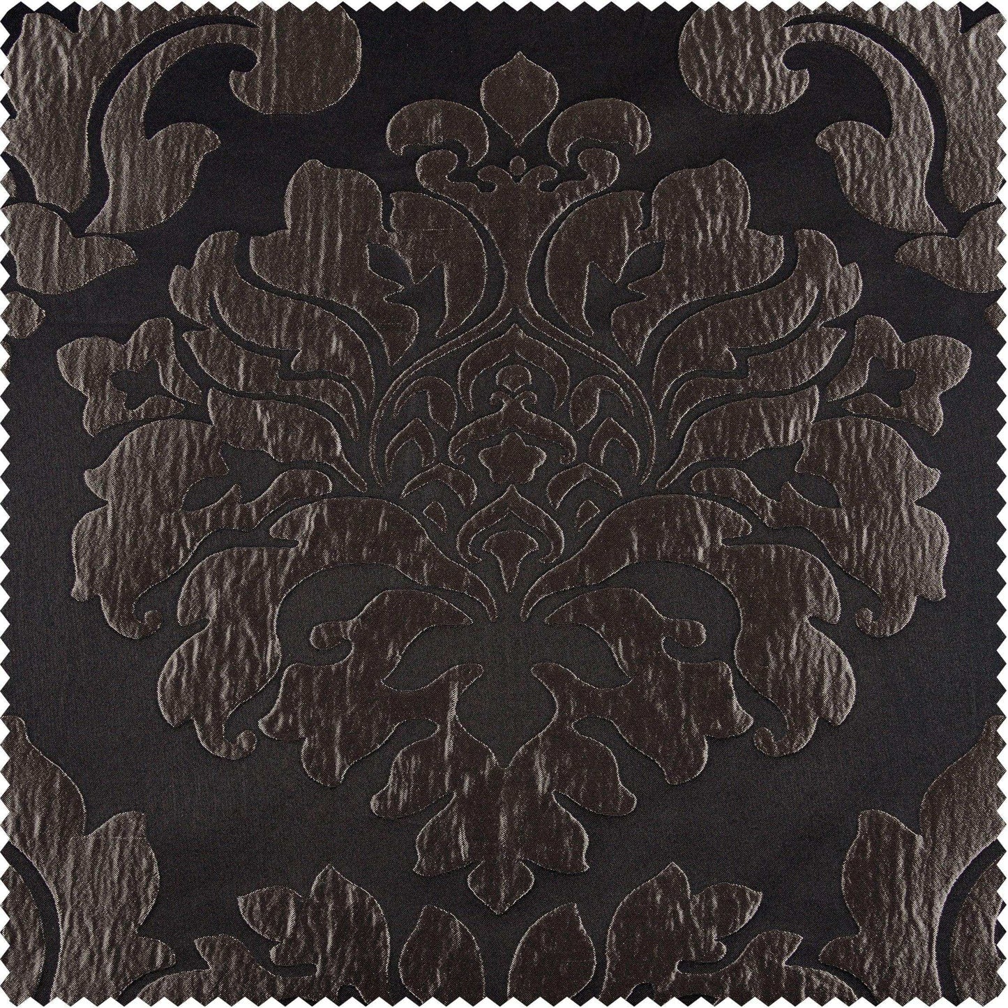 Astoria Black & Pewter Faux Silk Jacquard Swatch - HalfPriceDrapes.com