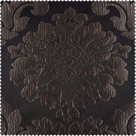 Astoria Black & Pewter Faux Silk Jacquard Swatch - HalfPriceDrapes.com