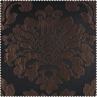 Magdelena Black & Copper Faux Silk Jacquard Swatch - HalfPriceDrapes.com