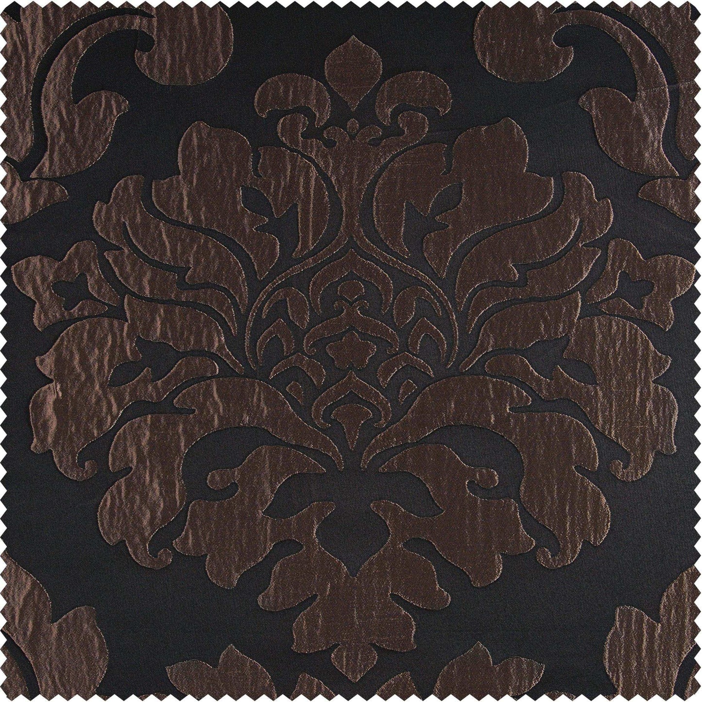 Magdelena Black & Copper Faux Silk Jacquard Swatch - HalfPriceDrapes.com