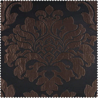 Magdelena Black & Copper Faux Silk Jacquard Swatch - HalfPriceDrapes.com