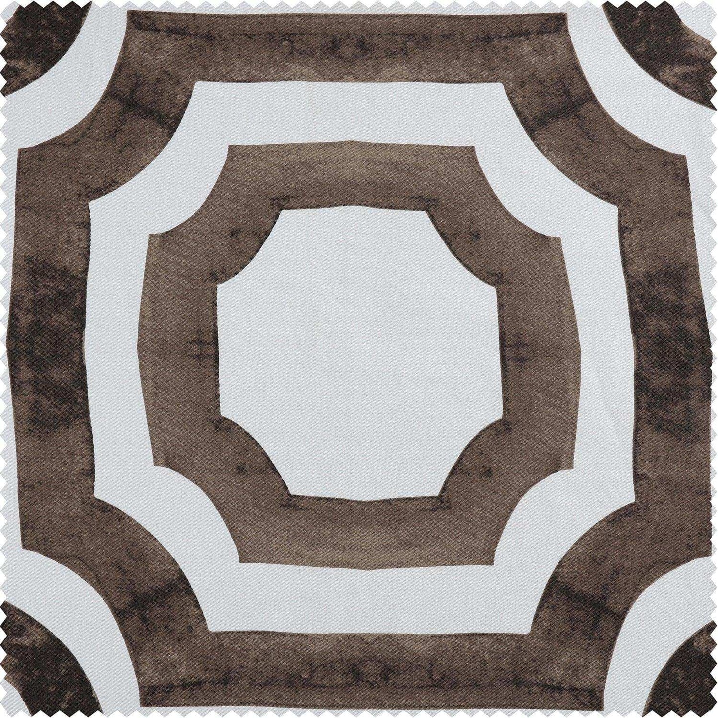 Mecca Brown Printed Cotton Custom Curtain - HalfPriceDrapes.com