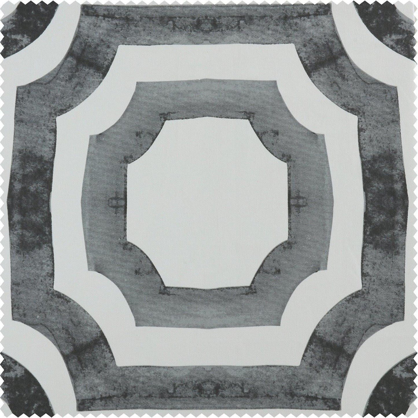 Mecca Steel Printed Cotton Custom Curtain - HalfPriceDrapes.com