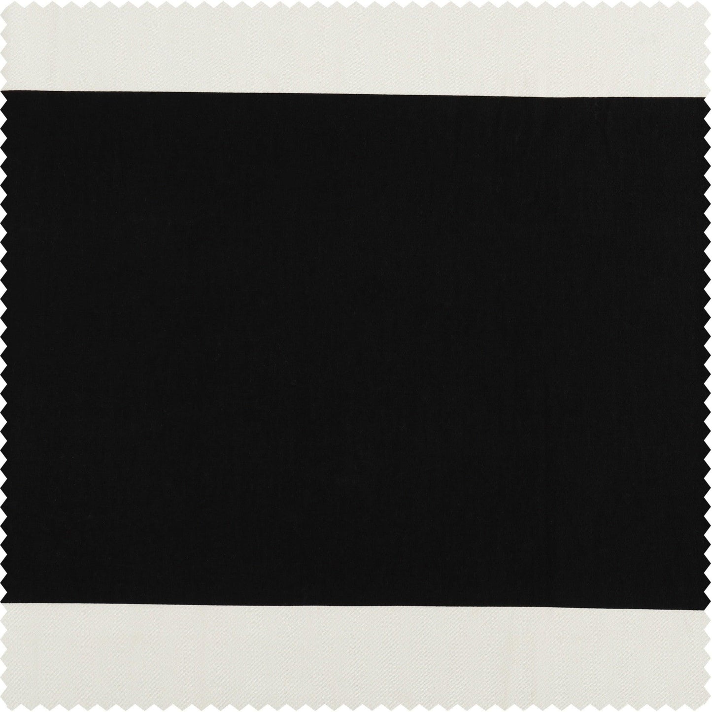 Onyx Black & Off White Horizontal Striped Printed Cotton Custom Curtain - HalfPriceDrapes.com