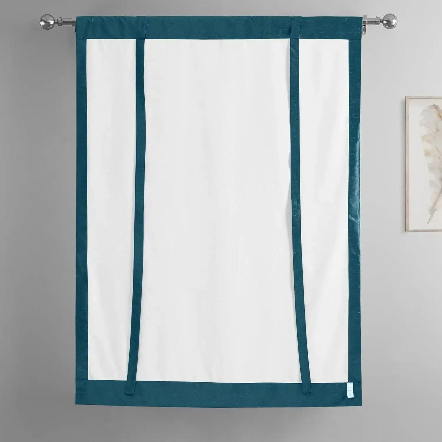 Oceanside Blue Vintage Textured Faux Dupioni Silk Tie-Up Window Shade