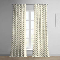 Illusions Silver Grey Printed Cotton Curtain - HalfPriceDrapes.com