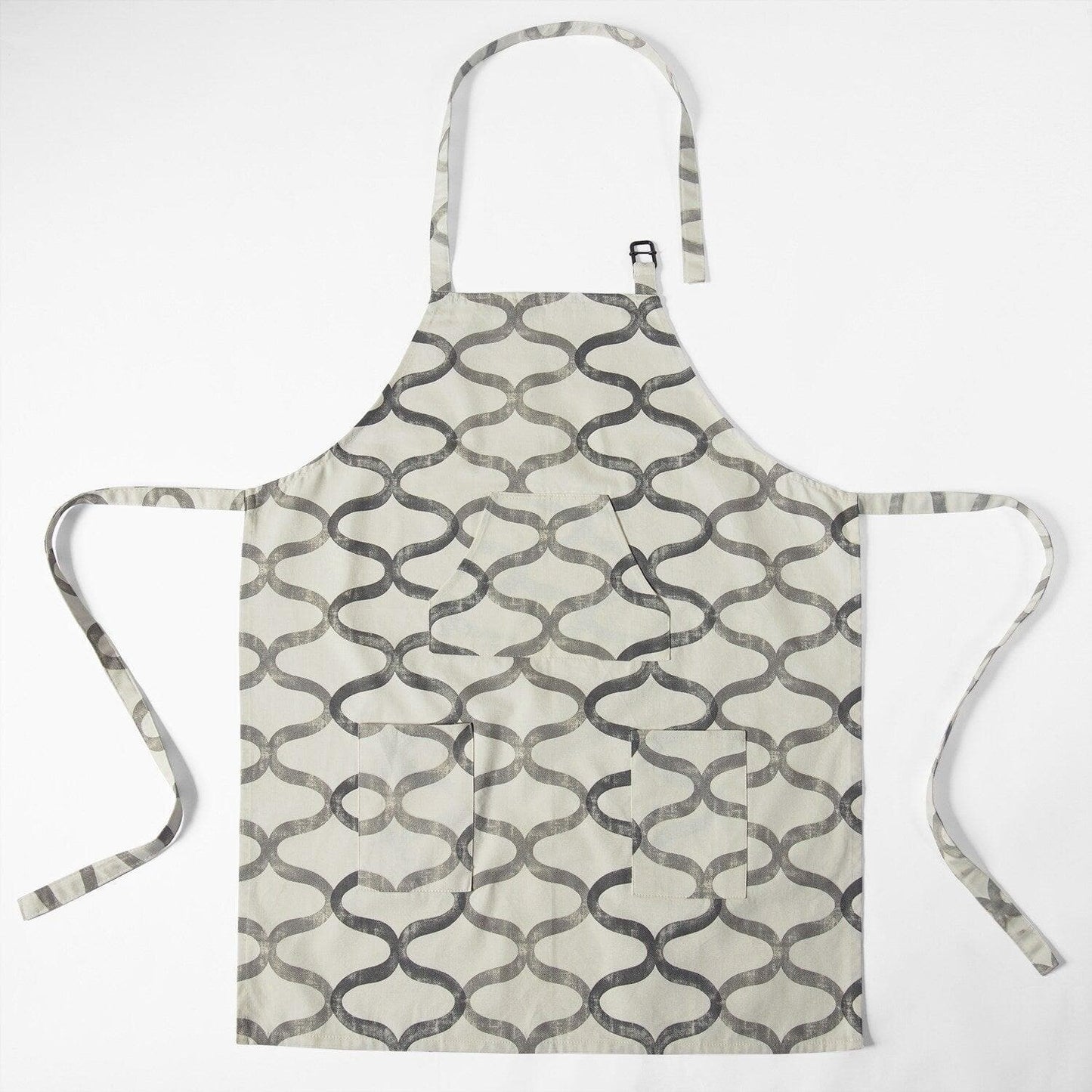 Illusions Silver Grey Printed Cotton Apron - HalfPriceDrapes.com