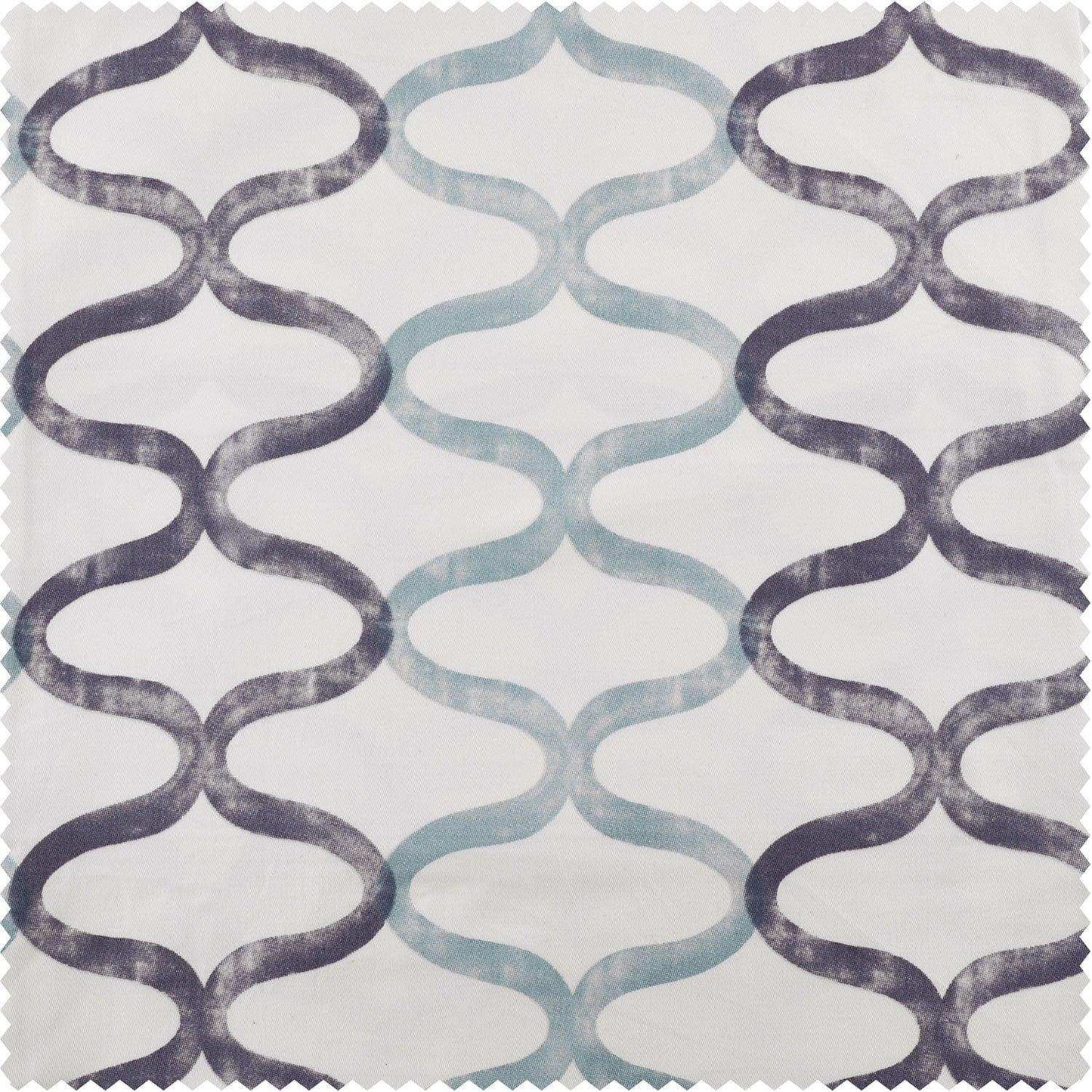 Illusions Blue Printed Cotton Swatch - HalfPriceDrapes.com