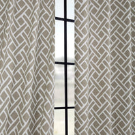 Martinique Taupe Printed Cotton Custom Curtain - HalfPriceDrapes.com