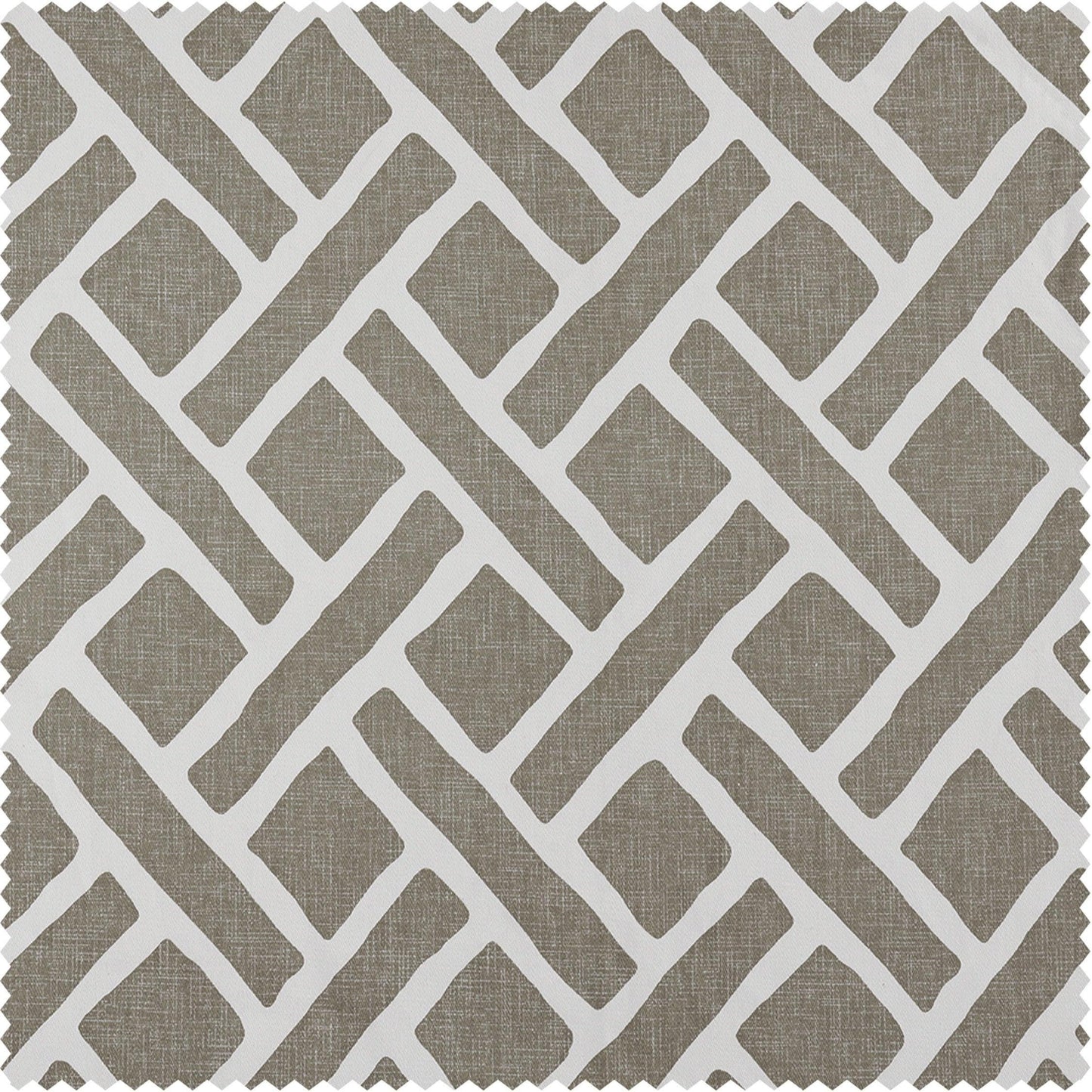 Martinique Taupe Printed Cotton Swatch - HalfPriceDrapes.com