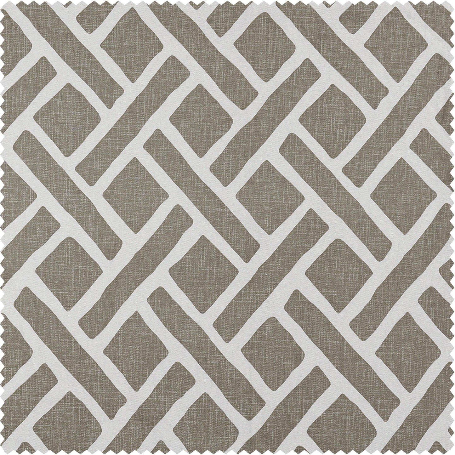 Martinique Taupe Printed Cotton Swatch - HalfPriceDrapes.com