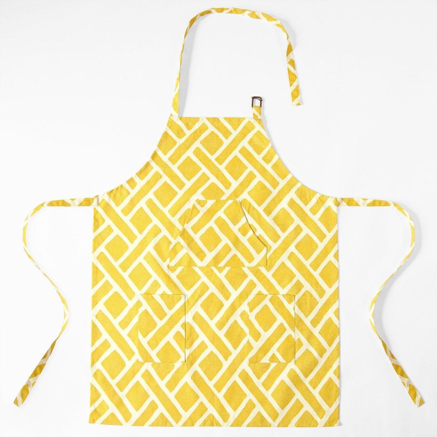 Martinique Yellow Printed Cotton Apron - HalfPriceDrapes.com