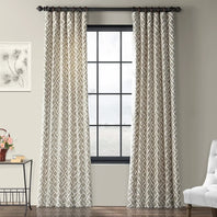Martinique Taupe Printed Cotton Curtain