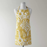 Edina Mustard Printed Cotton Apron - HalfPriceDrapes.com