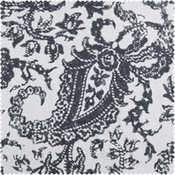 Edina Washed Grey Printed Cotton Swatch - HalfPriceDrapes.com