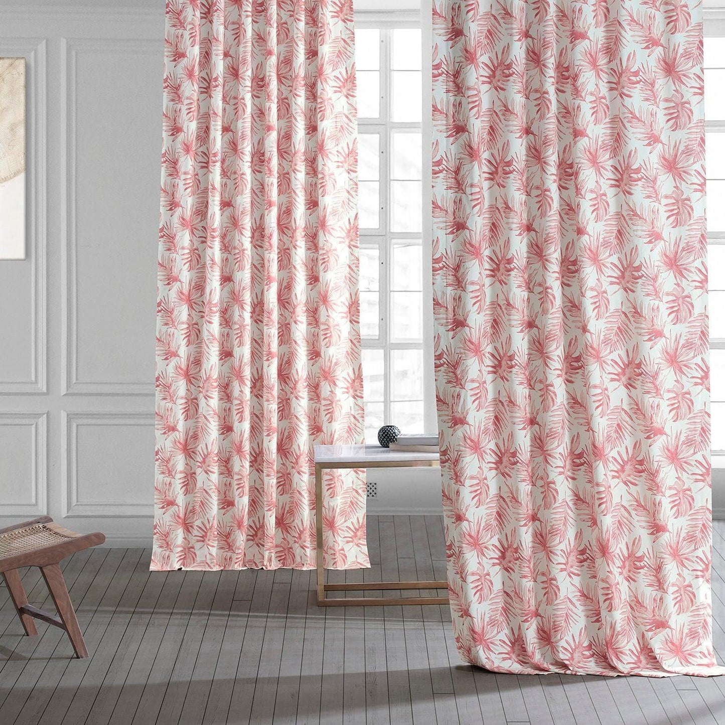 Artemis Rust Printed Cotton Curtain - HalfPriceDrapes.com