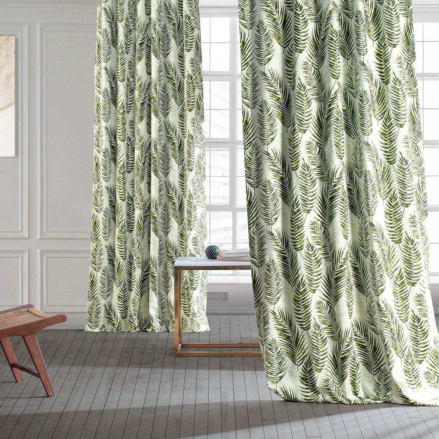 Kupala Eternal Green Printed Cotton Curtain - HalfPriceDrapes.com