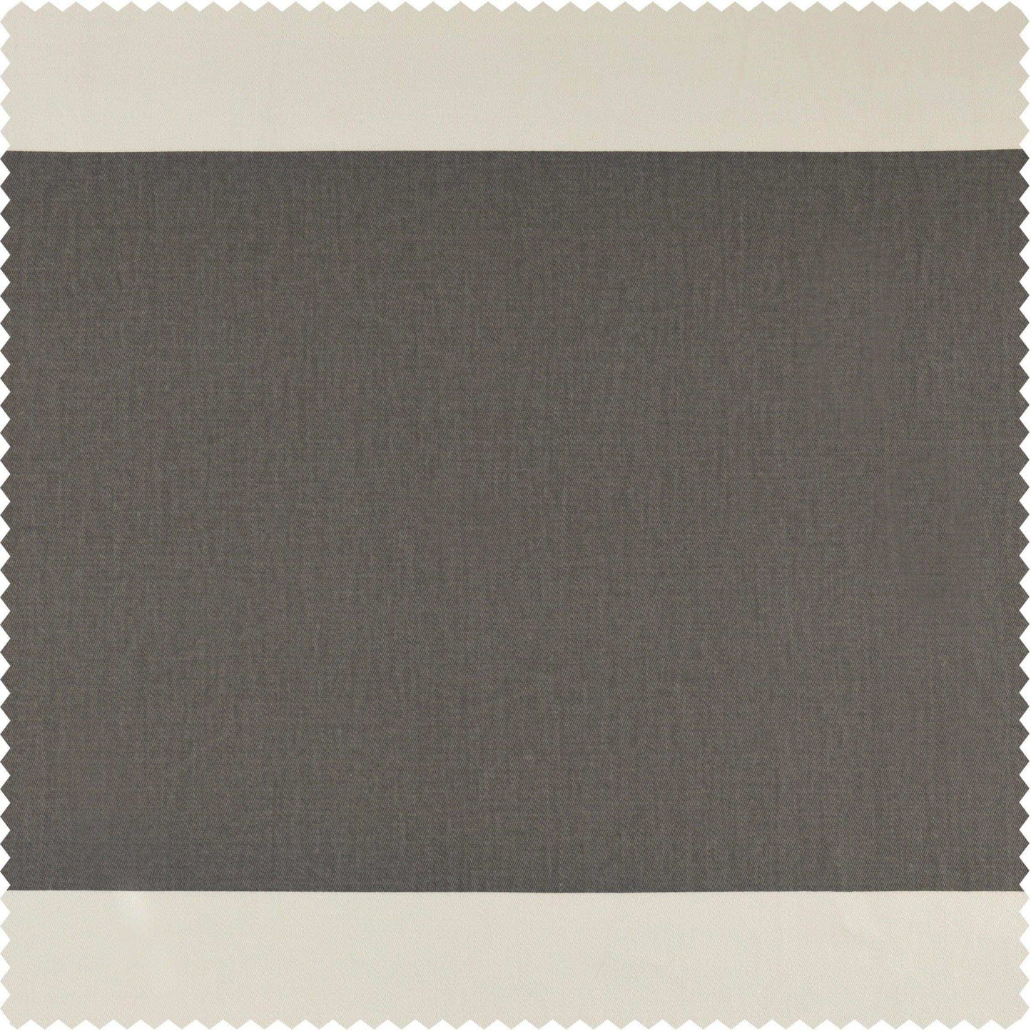 Slate Grey & Off White Horizontal Striped Printed Cotton Swatch - HalfPriceDrapes.com