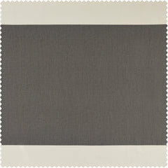 Slate Grey & Off White Horizontal Striped Printed Cotton Room Darkening Curtain