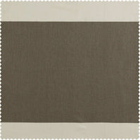 Thunder Tan & Off White Horizontal Striped Printed Cotton Swatch - HalfPriceDrapes.com