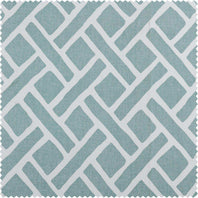 Martinique Aqua Printed Cotton Swatch - HalfPriceDrapes.com