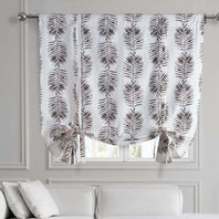 Sago Nut Brown Printed Cotton Tie-Up Window Shade