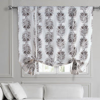 Sago Nut Brown Printed Cotton Tie-Up Window Shade