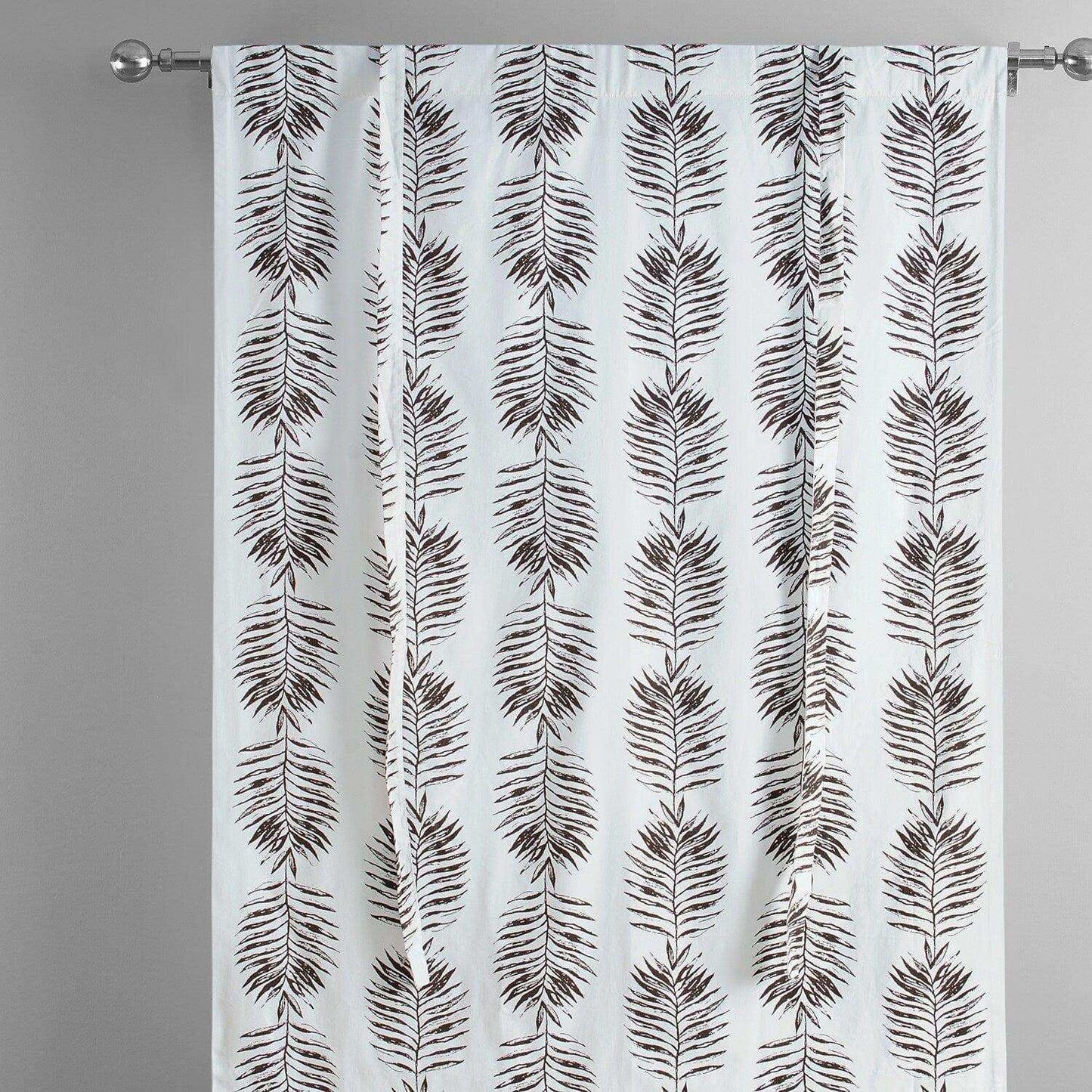 Sago Nut Brown Printed Cotton Tie-Up Window Shade