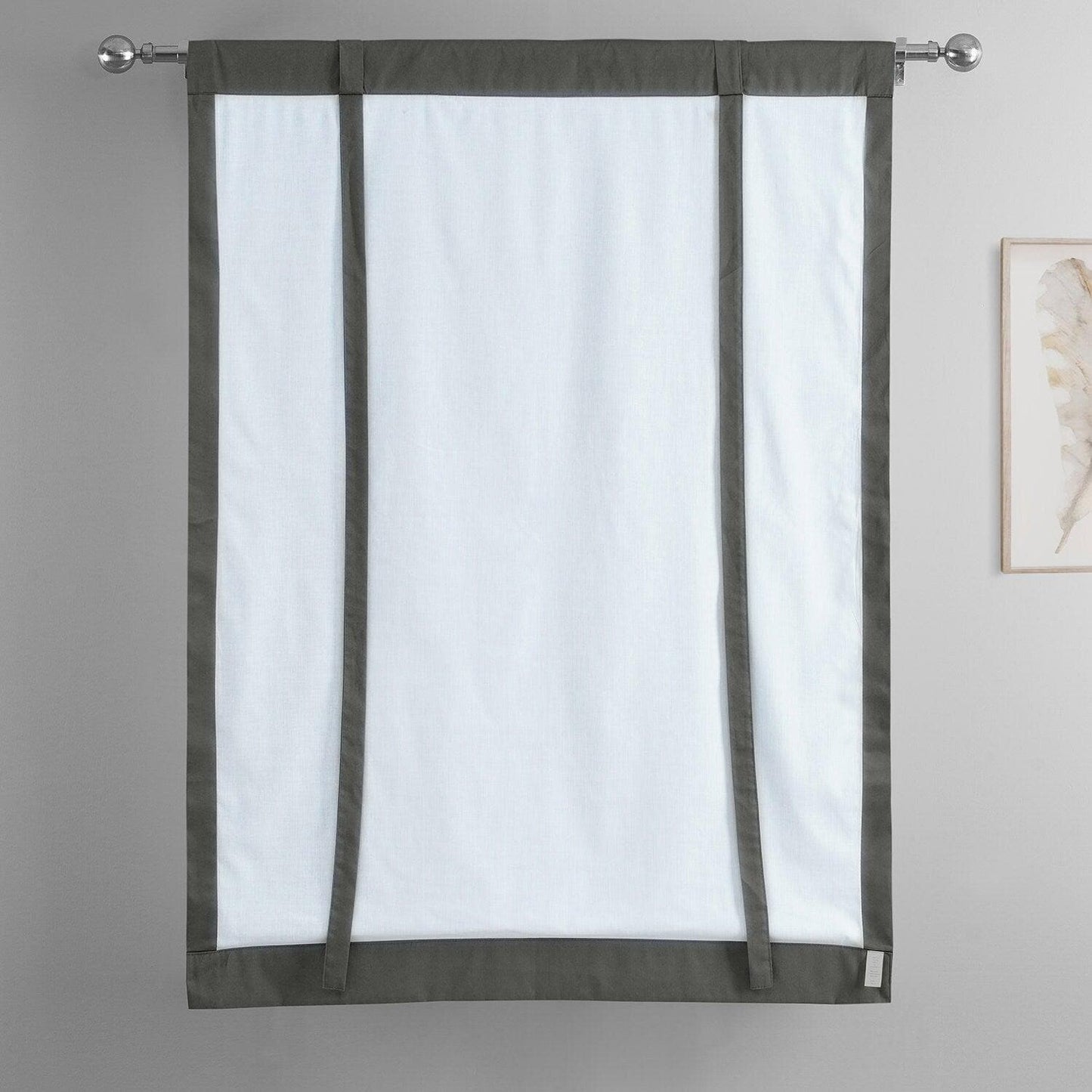 Millstone Grey Solid Cotton Tie-Up Window Shade