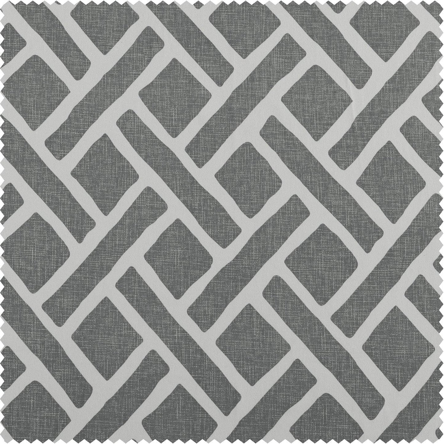 Martinique Grey Printed Cotton Swatch - HalfPriceDrapes.com