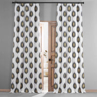 Mayan Teal Printed Cotton Hotel Blackout Curtain