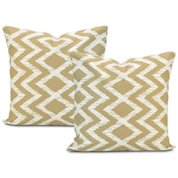 Palu Tan Printed Cotton Cushion Covers - Pair (2 pcs.)