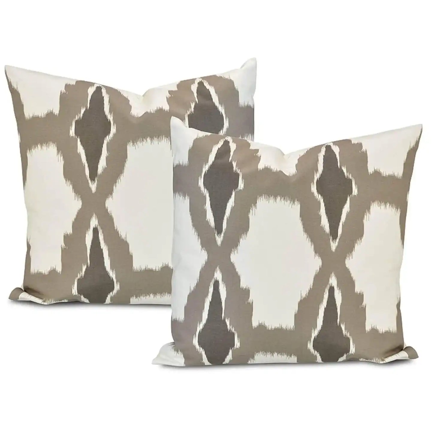 Sorong Beige Printed Cotton Cushion Covers - Pair (2 pcs.)