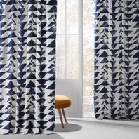 Triad Indigo Printed Cotton Curtain