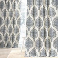 Arabesque Blue Printed Cotton Curtain