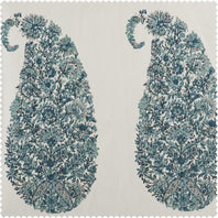 Paisley Park Blue Printed Cotton Swatch - HalfPriceDrapes.com