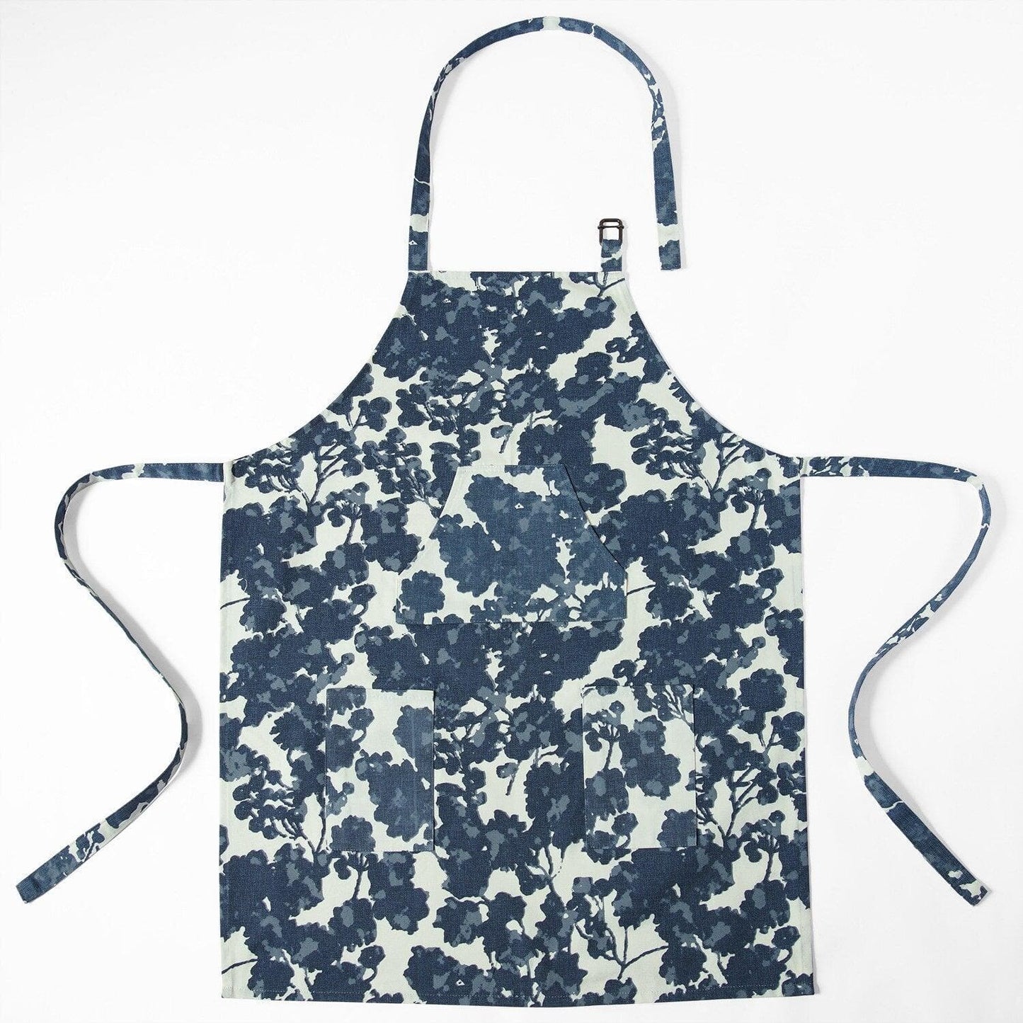 Fleur Blue Printed Cotton Apron - HalfPriceDrapes.com